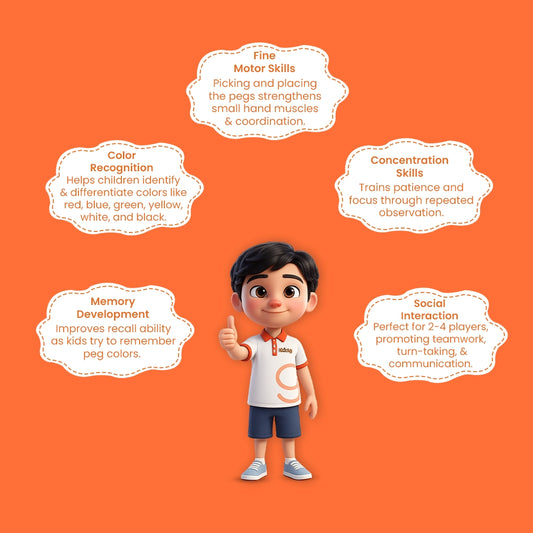 Family playing wooden memory match board game together for brain training and bonding time