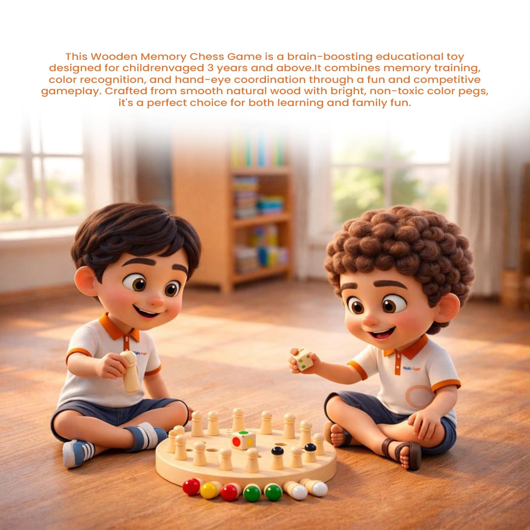 Close up of colored wooden pegs and color dice used in memory matching board game