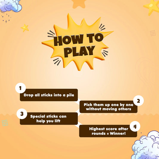 2 x Mikado Jumbo Plastic Sticks, Fun Family Indoor Board Game for Adults and Kids