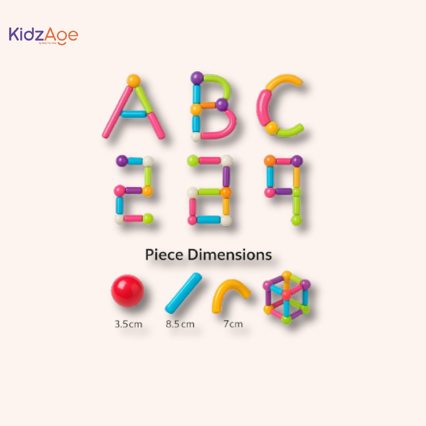 STEM Magnetic Sticks (25pcs) | Colorful Sticks & Balls Construction Toy for Kids 3+ | Educational Learning & Creativity Set