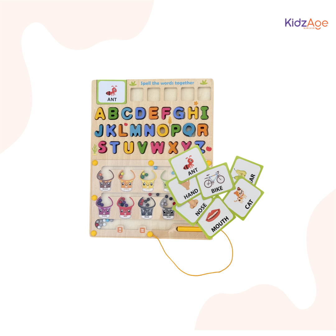 Letter Maze Training Toy | Wooden, Color & Letter Matching Game for Kids 3+ | Montessori Educational Learning Toy