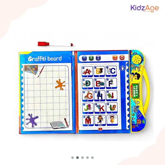 Play & Learn Intelligence Book | Interactive Musical Phonetic Learning for Kids 3+ | Educational ABC & 123 E-Learning Toy for Toddlers