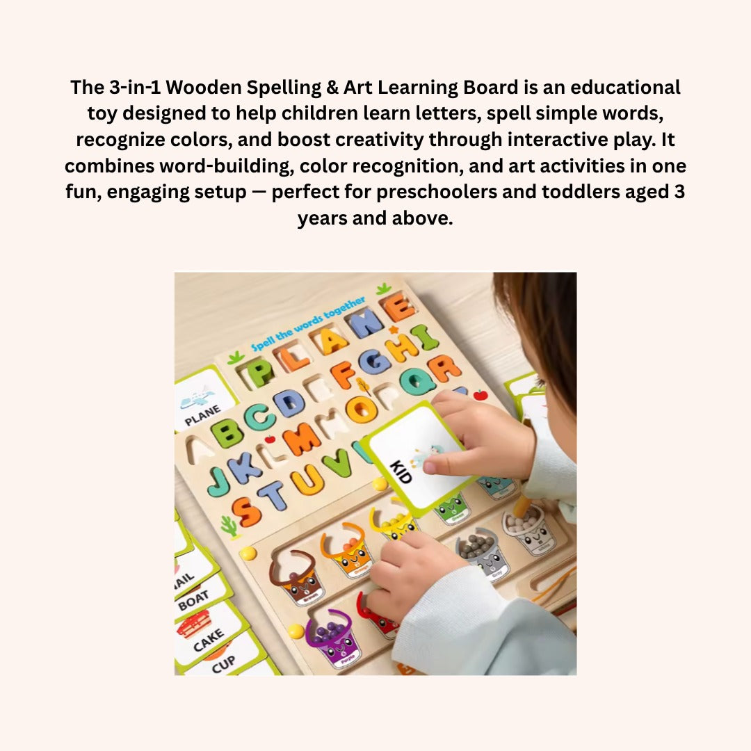 Letter Maze Training Toy | Wooden, Color & Letter Matching Game for Kids 3+ | Montessori Educational Learning Toy