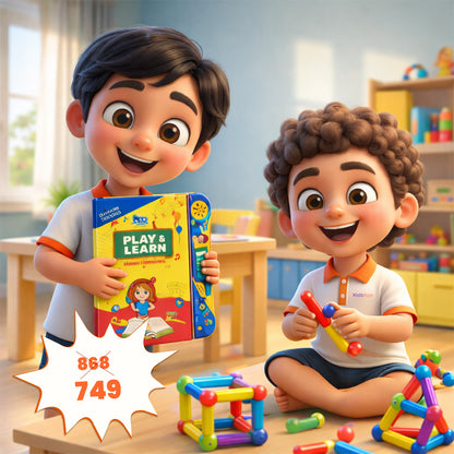 interactive musical learning book for kids with colorful magnetic sticks STEM building set