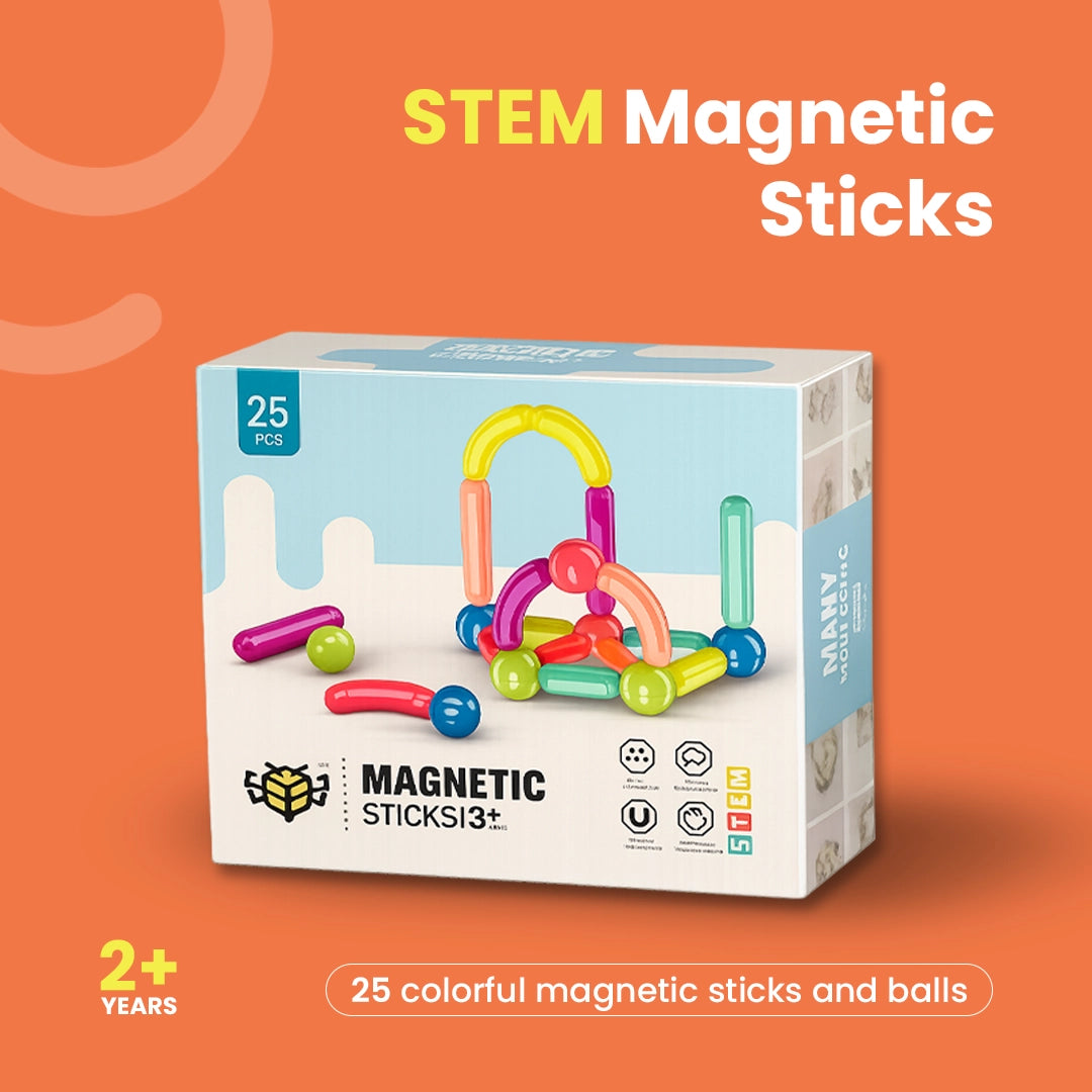 STEM magnetic sticks building set 25 pieces colorful construction toy for kids age 3+