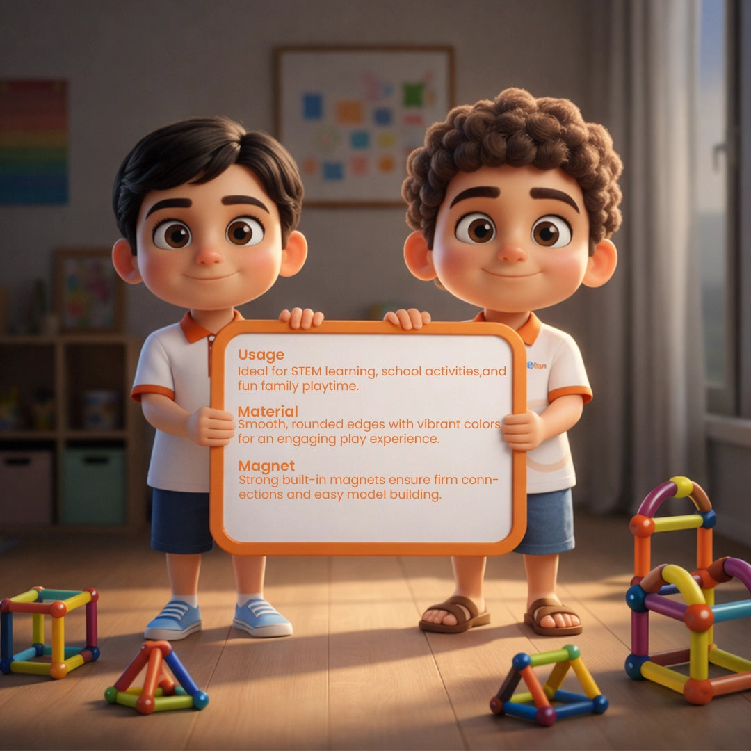 Educational STEM magnetic construction toy helping kids develop creativity and spatial skills