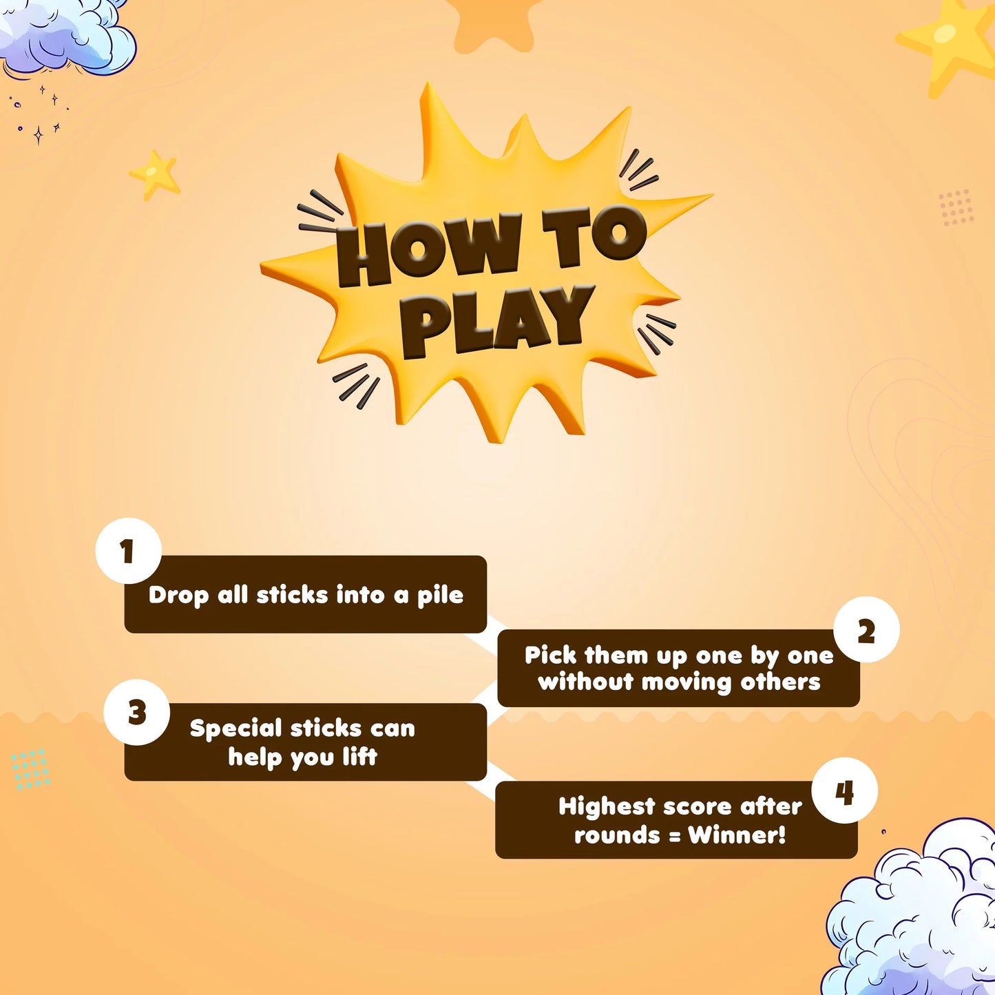 2 x Mikado Jumbo Plastic Sticks, Fun Family Indoor Board Game for Adults and Kids