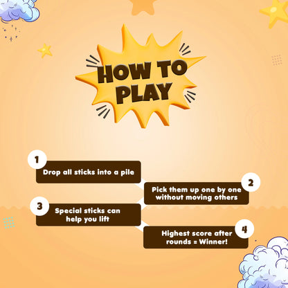 2 x Mikado Jumbo Plastic Sticks, Fun Family Indoor Board Game for Adults and Kids