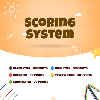 2 x Mikado Jumbo Plastic Sticks, Fun Family Indoor Board Game for Adults and Kids