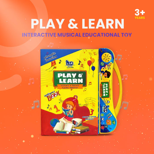 Interactive musical learning book for kids age 3+ with ABC, numbers, animals and sound buttons educational toy