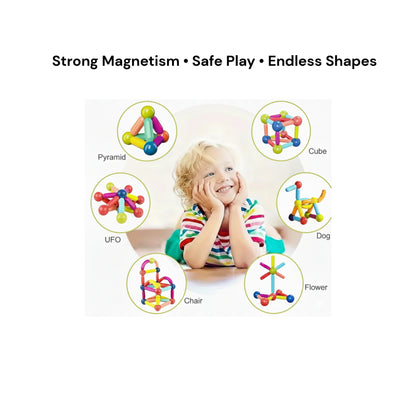 STEM Magnetic Sticks (25pcs) | Colorful Sticks & Balls Construction Toy for Kids 3+ | Educational Learning & Creativity Set