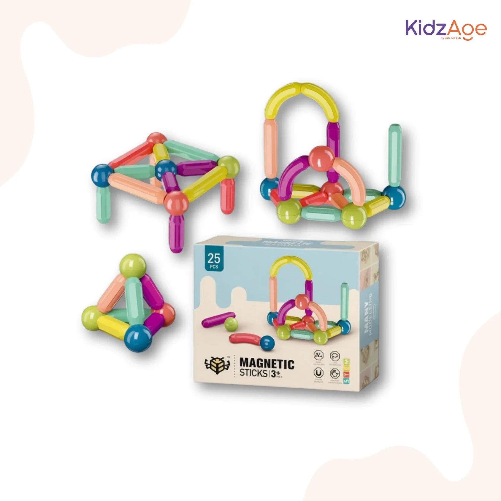 Safe magnetic balls and sticks – Kerala educational toys for kids