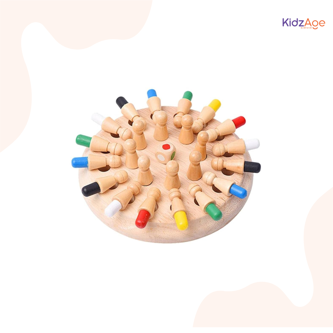 Wooden Memory Match Stick Chess Game | Colorful Brain Training Toy for Kids | Early Learning & Family Fun Board Game